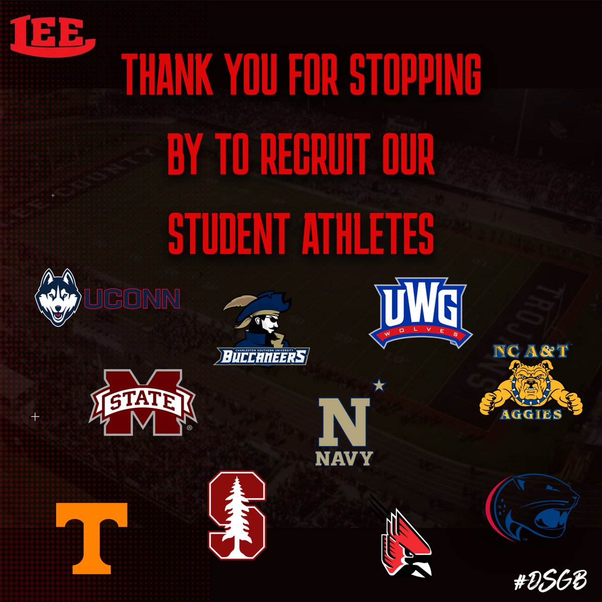 The Rocker Lee (@rockerlee229) on Twitter photo Thank you <a href="/UConnFootball/">UConn Football</a> <a href="/CSU_FB/">Charleston Southern Football</a> <a href="/UWGFootball/">West Georgia Football</a> <a href="/HailStateFB/">Mississippi State Football</a> <a href="/NavyFB/">Navy Football</a> <a href="/NCATFootball/">Aggie Pride</a> <a href="/Vol_Football/">Tennessee Football</a> <a href="/StanfordFball/">Stanford Football</a> <a href="/BallStateFB/">Ball State Football</a> <a href="/SouthAlabamaFB/">South Alabama Football 🏈</a> for stopping by to recruit our student athletes! #DSGB #Real229 Thank you <a href="/UConnFootball/">UConn Football</a> <a href="/CSU_FB/">Charleston Southern Football</a> <a href="/UWGFootball/">West Georgia Football</a> <a href="/HailStateFB/">Mississippi State Football</a> <a href="/NavyFB/">Navy Football</a> <a href="/NCATFootball/">Aggie Pride</a> <a href="/Vol_Football/">Tennessee Football</a> <a href="/StanfordFball/">Stanford Football</a> <a href="/BallStateFB/">Ball State Football</a> <a href="/SouthAlabamaFB/">South Alabama Football 🏈</a> for stopping by to recruit our student athletes! #DSGB #Real229