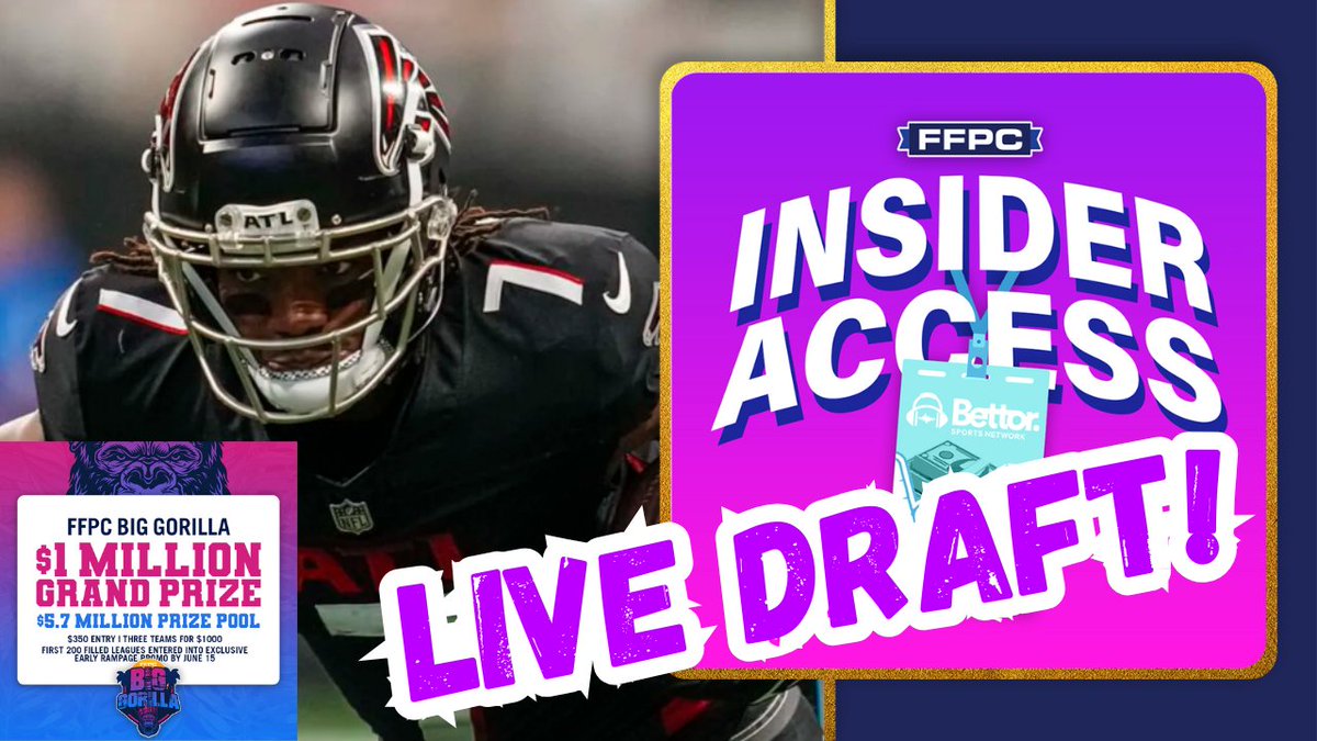 Bettor Sports Network (@bettornetwork) on Twitter photo LIVE FANTASY FOOTBALL DRAFT COVERAGE 8pm ET
<a href="/FFPC/">The FFPC</a> Hard Way Draft with <a href="/EricBalkman/">Eric Balkman</a> & <a href="/DaveTerp/">Dave Terpoilli</a> featuring the top analysts & high stakes players!
🏈👉youtube.com/watch?v=I8xXUY…
1) <a href="/Schopptalk/">Mike Schopp</a>
2) <a href="/TheOGfantasy/">Theo Gremminger</a>
3) <a href="/OverHypedSleepr/">Dan Williamson</a>
4) Austin Martin - Former $500,000 Champion
5) LIVE FANTASY FOOTBALL DRAFT COVERAGE 8pm ET
<a href="/FFPC/">The FFPC</a> Hard Way Draft with <a href="/EricBalkman/">Eric Balkman</a> & <a href="/DaveTerp/">Dave Terpoilli</a> featuring the top analysts & high stakes players!
🏈👉youtube.com/watch?v=I8xXUY…
1) <a href="/Schopptalk/">Mike Schopp</a>
2) <a href="/TheOGfantasy/">Theo Gremminger</a>
3) <a href="/OverHypedSleepr/">Dan Williamson</a>
4) Austin Martin - Former $500,000 Champion
5)