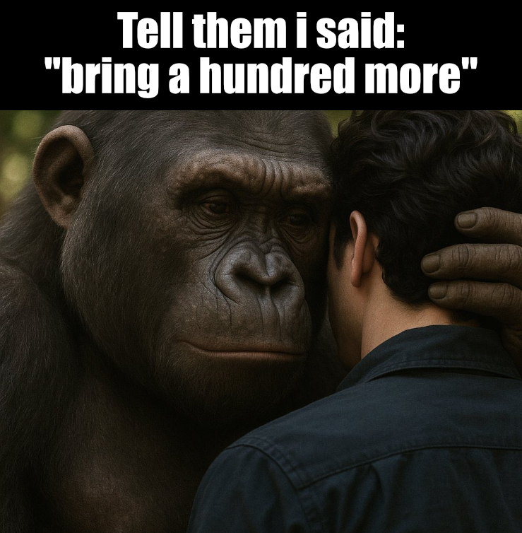 🤣🤣🤣This whole thing is making me want to add a Gorilla and 100 hostiles to Nightwalk Simulator.