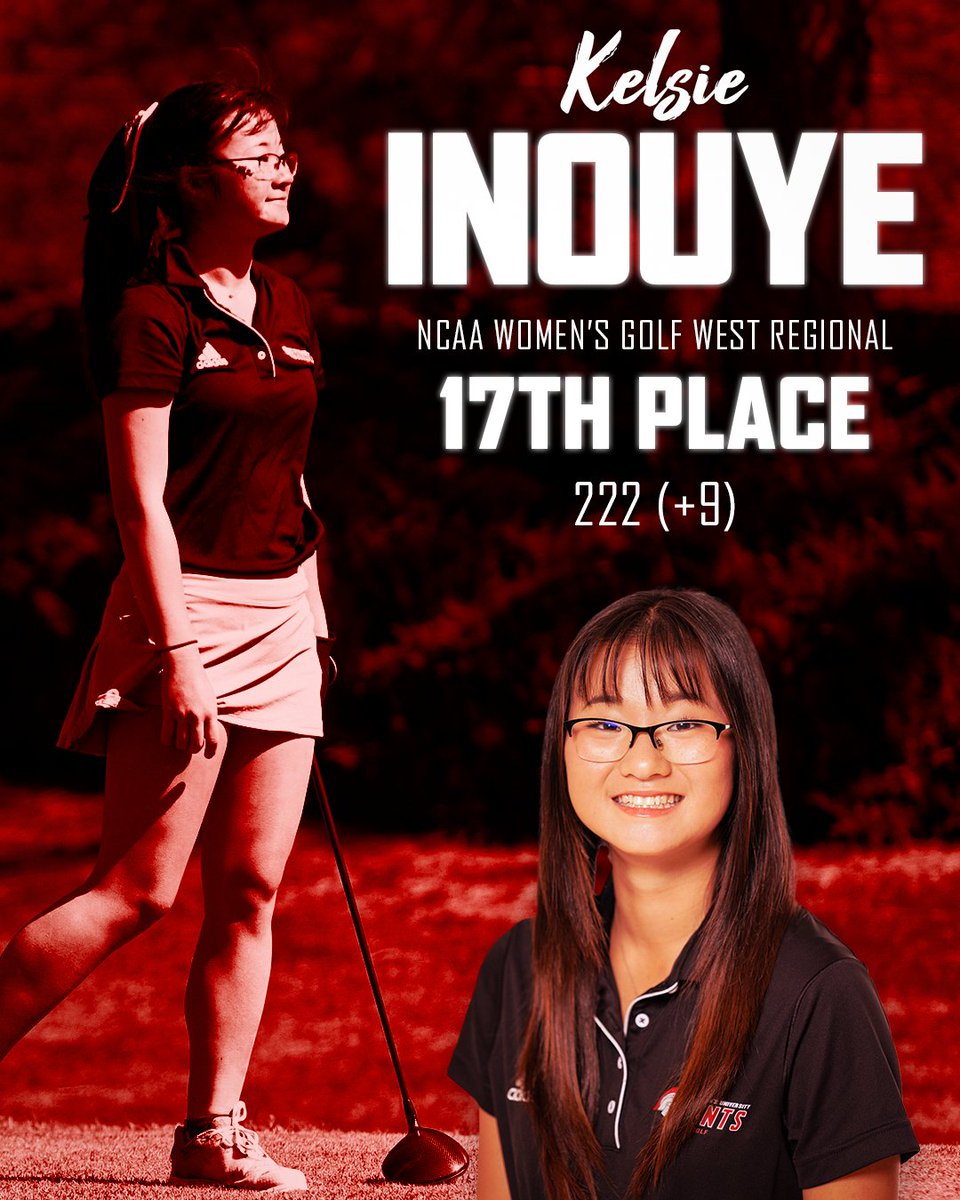 Saint Martin's Saints (@smusaints) on Twitter photo A historic finish to a historic season!
Kelsie Inouye of <a href="/SMUSaints_WGOLF/">Saint Martin’s Women’s Golf</a> finishes tied for 17th in the NCAA Division II West Regional with a final mark of 222 (+9) in one of her best performances of the 2024-2025 season!
#SaintsStrong 🗡️ / ⛳️ A historic finish to a historic season!
Kelsie Inouye of <a href="/SMUSaints_WGOLF/">Saint Martin’s Women’s Golf</a> finishes tied for 17th in the NCAA Division II West Regional with a final mark of 222 (+9) in one of her best performances of the 2024-2025 season!
#SaintsStrong 🗡️ / ⛳️
