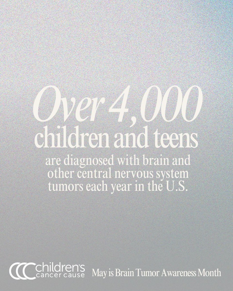 Brain tumors are among the most common cancers in pediatrics, accounting for approximately one out of four childhood cancers. 
Learn more: childrenscancercause.org/brain-tumor-aw…  #BTAM #GoGrayInMay #BrainTumorAwarenessMonth