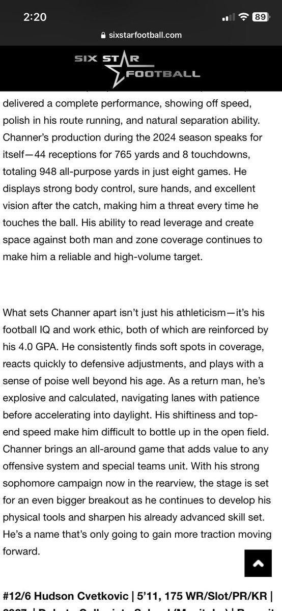 Big thank you to <a href="/sixstarfootball/">Six Star Football | PLUS+</a> for the write up!🔥 Much appreciated!