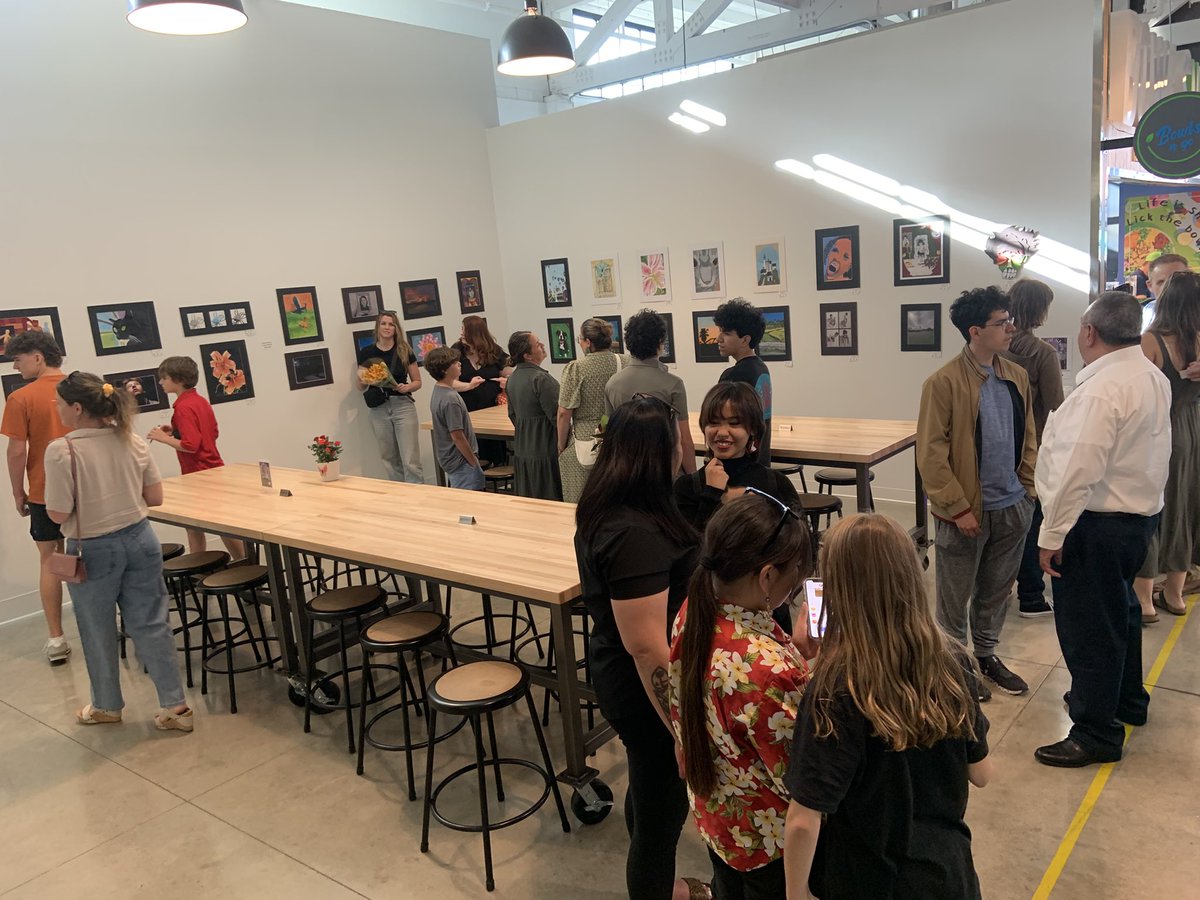 Big thank you to the Make Ready Market for hosting our Visual Arts showcase tonight. The turnout is incredible! We’re so proud of all of our talented artists - now the community gets to see it all as well! <a href="/AHISD/">Alamo Heights ISD</a> <a href="/AHHSmules/">AHHS Mules</a>
