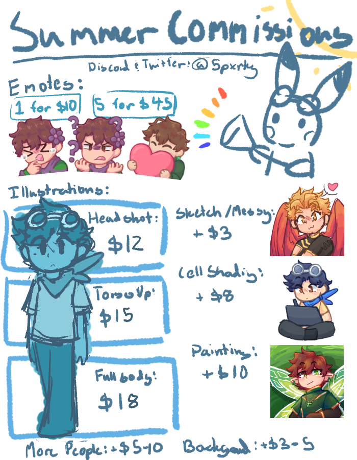 5pxrky's tweet image. Wowzers! I'm not doing much this summer so I'm dropping my prices :D

If you have any questions just msg me ☀️