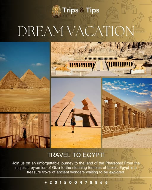 TRIPS_TIPS11's tweet photo. πDreaming of Egypt? Make it real with Trips & Tips Egypt! πͺπ¬ποΈ
Pyramids, Nile cruises, Red Sea beaches & more β all in one unforgettable trip!
π01500478866
π https://t.co/DtRhqIemDl
#DreamVacation #VisitEgypt #TripsAndTipsEgypt #LandOfThePharaohs #PyramidsOfGiza #RedSeaEscape https://t.co/ZUsTnTH7Ib