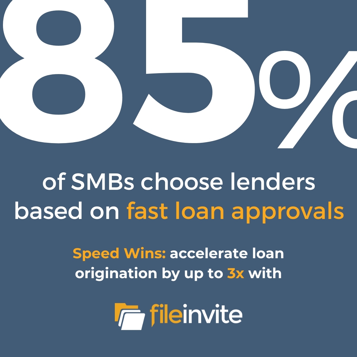 ⏰ Speed wins: 85% of small business owners say fast loan decisions impact their lender choice. With FileInvite, originate loans 3x faster. 

How fast is your lending?

Watch our webinar to learn more hubs.ly/Q03lybBb0
 
#LoanApproval #SmallBiz #Fintech #CreditUnion