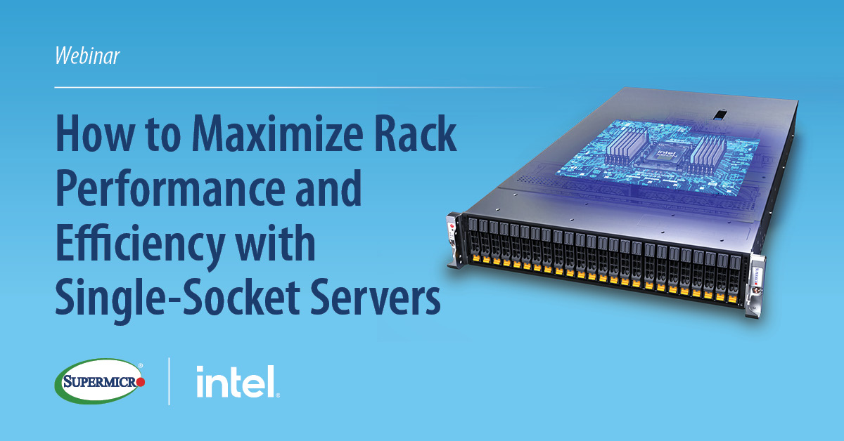 Join our webinar featuring experts from Supermicro and Intel as they discuss the latest single-socket server solutions featuring Intel® Xeon® 6 processors.

📅Date: May 14, 2025
⌚Time: 10:00am PDT

Save your spot today: hubs.la/Q03lycjX0

#datacenter #webinar
