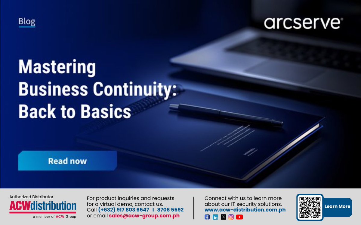 acw_phils's tweet image. To what extent is your company ready for disruptions?

Read #Arcserve post to learn the fundamentals of business continuity planning (BCP) and safeguard your company against unanticipated dangers. bit.ly/4k5YIzX
