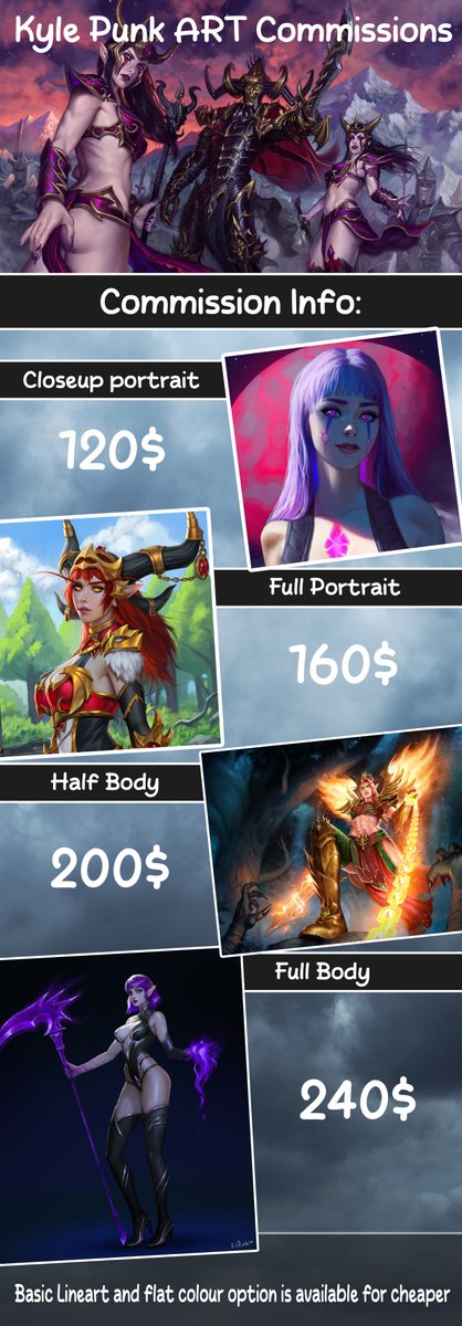 Punk ART :D Commissions Open (@kylekayhos) on Twitter photo 💫 Updated prices for May is up! 💫
- Background detail doesn't affect price
- Basic lineart and flat colour options are available
- Not safe for work options are also available. And *can* be cheaper
Please DM me or email me: kylejherring@gmail.com
<3 💫 Updated prices for May is up! 💫
- Background detail doesn't affect price
- Basic lineart and flat colour options are available
- Not safe for work options are also available. And *can* be cheaper
Please DM me or email me: kylejherring@gmail.com
<3