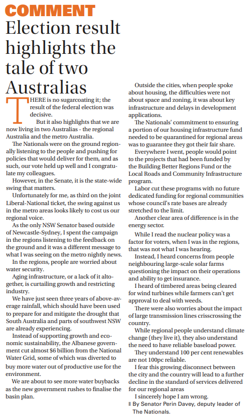 Senator Perin Davey (@perindavey) on Twitter photo My Op-Ed in The Land today My Op-Ed in The Land today