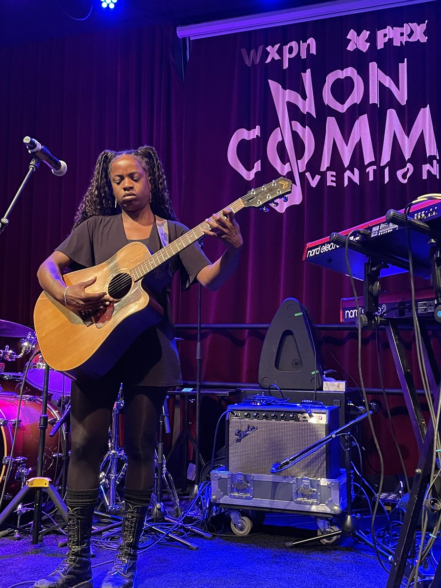 AmyBBarone's tweet image. @SunnyWar captivates the #NONCOMM crowd on Day 2’s kick off of evening performances - new #LP Armageddon in a Summer Dress - hosted by @wxpnfm