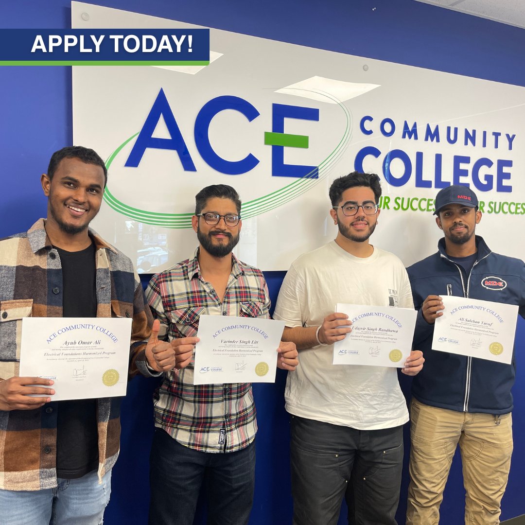 A huge shoutout to our amazing students graduating from the Electrical Foundations Harmonized Program at ACE Community College! 🎓🔧

Ready to power up your future? Apply today and kick-start your journey with ACE!

For more, visit: acecollegecanada.com