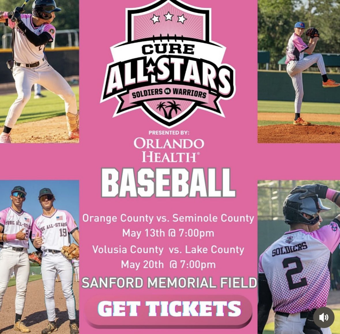 Excited and honored to be selected to play in the Orange County vs Seminole County CURE Senior All-Star Baseball Game presented by Orlando Health on May 13th! Had a great time as a Cure All-Star for football earlier this year so let’s run it back one last time before graduation.