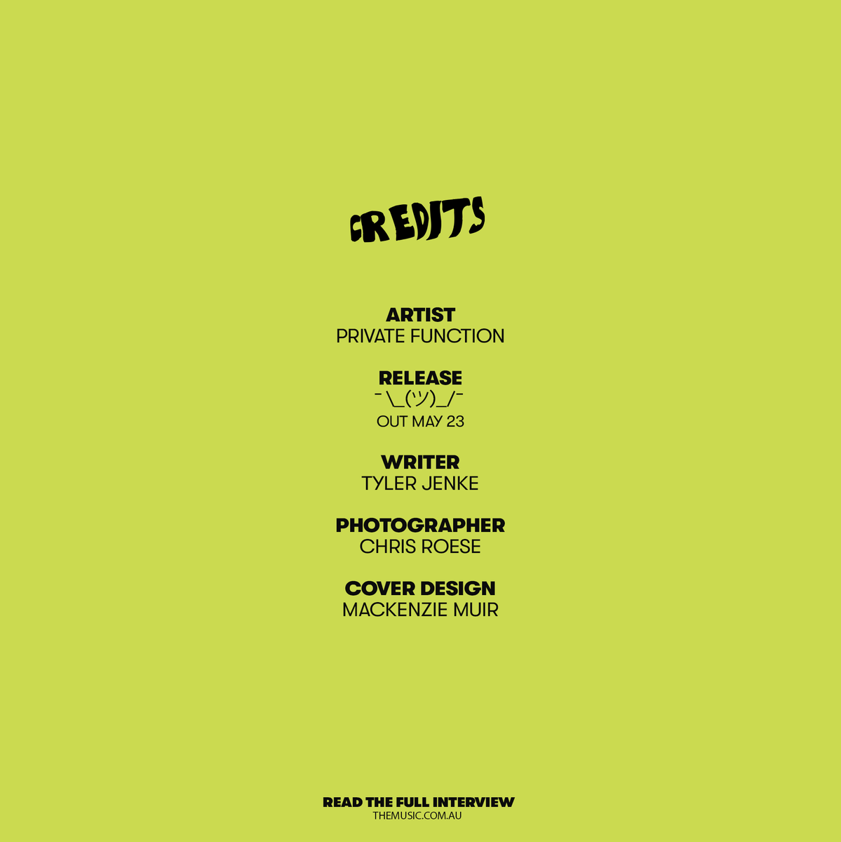 Please welcome this week's cover stars: Private Function!

On May 23rd, Private Function will release their eagerly anticipated fourth album, ¯\_(ツ)_/¯. Find out why the Melbourne rockers are still on top: themusic.com.au/features/priva…