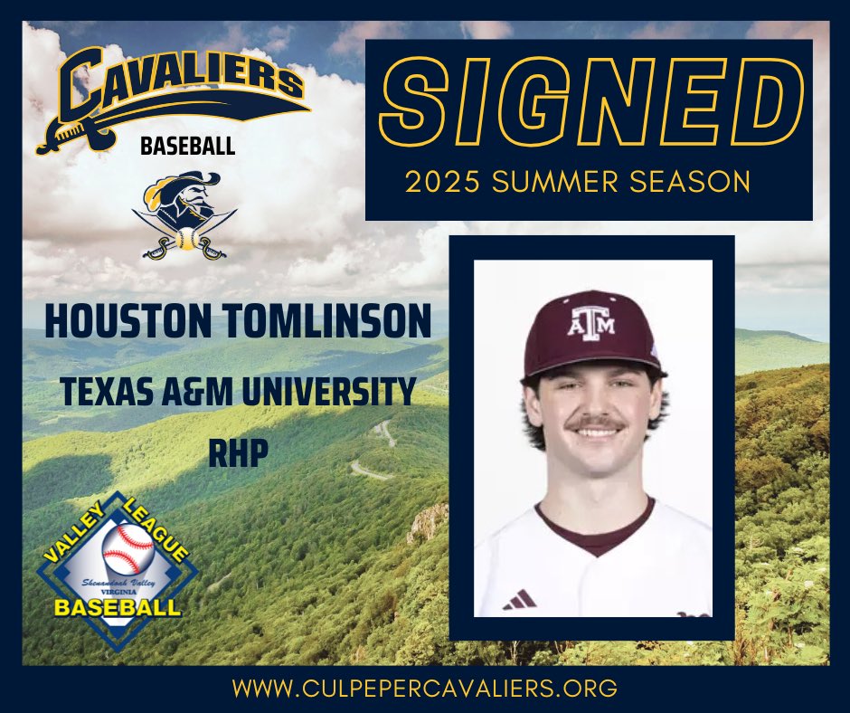 Continuing with the unveiling of our summer roster, the Cavaliers welcome a pair of pitchers from Texas A&amp;M, <a href="/blaynelyne12/">Blayne Lyne</a> and <a href="/TomlinsonHousto/">Houston Tomlinson</a>. #summercollegiatebaseball