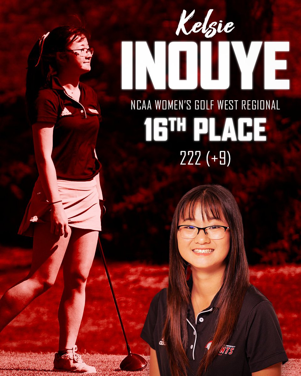 Saint Martin's Saints (@smusaints) on Twitter photo A historic finish to a historic season!
Kelsie Inouye of <a href="/SMUSaints_WGOLF/">Saint Martin’s Women’s Golf</a> finishes tied for 16th in the NCAA Division II West Regional with a final mark of 222 (+9) in one of her best performances of the 2024-2025 season!
#SaintsStrong 🗡️ / ⛳️ A historic finish to a historic season!
Kelsie Inouye of <a href="/SMUSaints_WGOLF/">Saint Martin’s Women’s Golf</a> finishes tied for 16th in the NCAA Division II West Regional with a final mark of 222 (+9) in one of her best performances of the 2024-2025 season!
#SaintsStrong 🗡️ / ⛳️