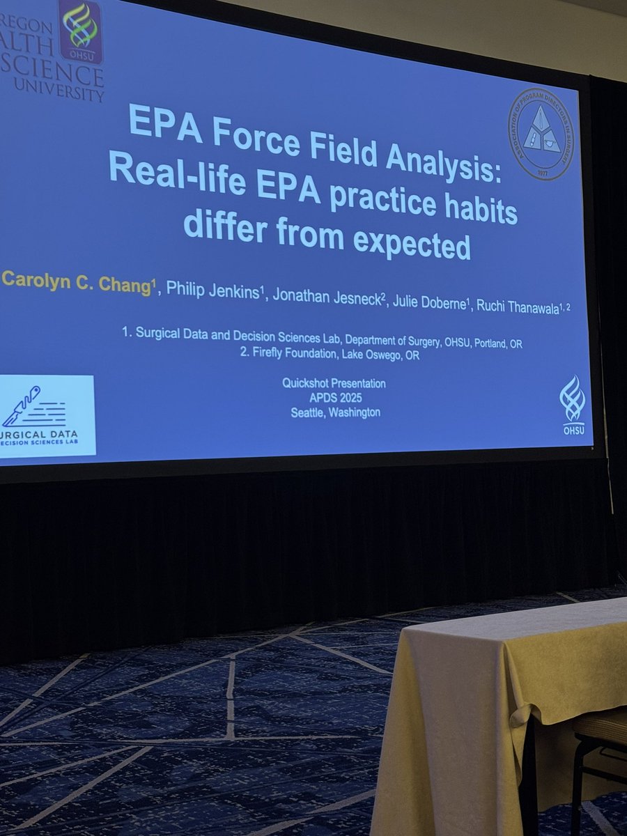 OHSU Surgical Data & Decision Sciences Lab (@ohsusurgdata) on Twitter photo Wonderful presentation from <a href="/carolynchang_MD/">Carolyn C. Chang MD</a> at APDS on EPA Force Field Analysis: Real-Life EPA Practice Habits Differ From Expected!
<a href="/APDSurgery/">APDS surgery</a> Wonderful presentation from <a href="/carolynchang_MD/">Carolyn C. Chang MD</a> at APDS on EPA Force Field Analysis: Real-Life EPA Practice Habits Differ From Expected!
<a href="/APDSurgery/">APDS surgery</a>