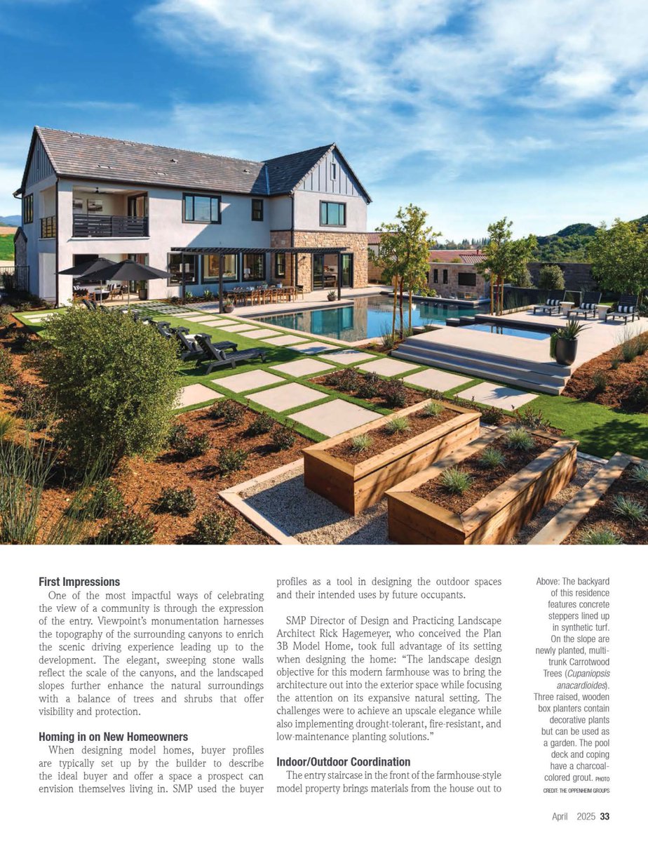 SMP (@smpenvirodesign) on Twitter photo Our modern farmhouse model home at Saddle Crest is featured in Landscape Architect Magazine!
Proud to work with <a href="/TriPointeHomes/">Tri Pointe Homes</a> on a project that blends elegance with fire-safe, drought-tolerant design.
Check it out ➡️ landscapearchitect.com
#LandscapeDesign #SaddleCrest Our modern farmhouse model home at Saddle Crest is featured in Landscape Architect Magazine!
Proud to work with <a href="/TriPointeHomes/">Tri Pointe Homes</a> on a project that blends elegance with fire-safe, drought-tolerant design.
Check it out ➡️ landscapearchitect.com
#LandscapeDesign #SaddleCrest