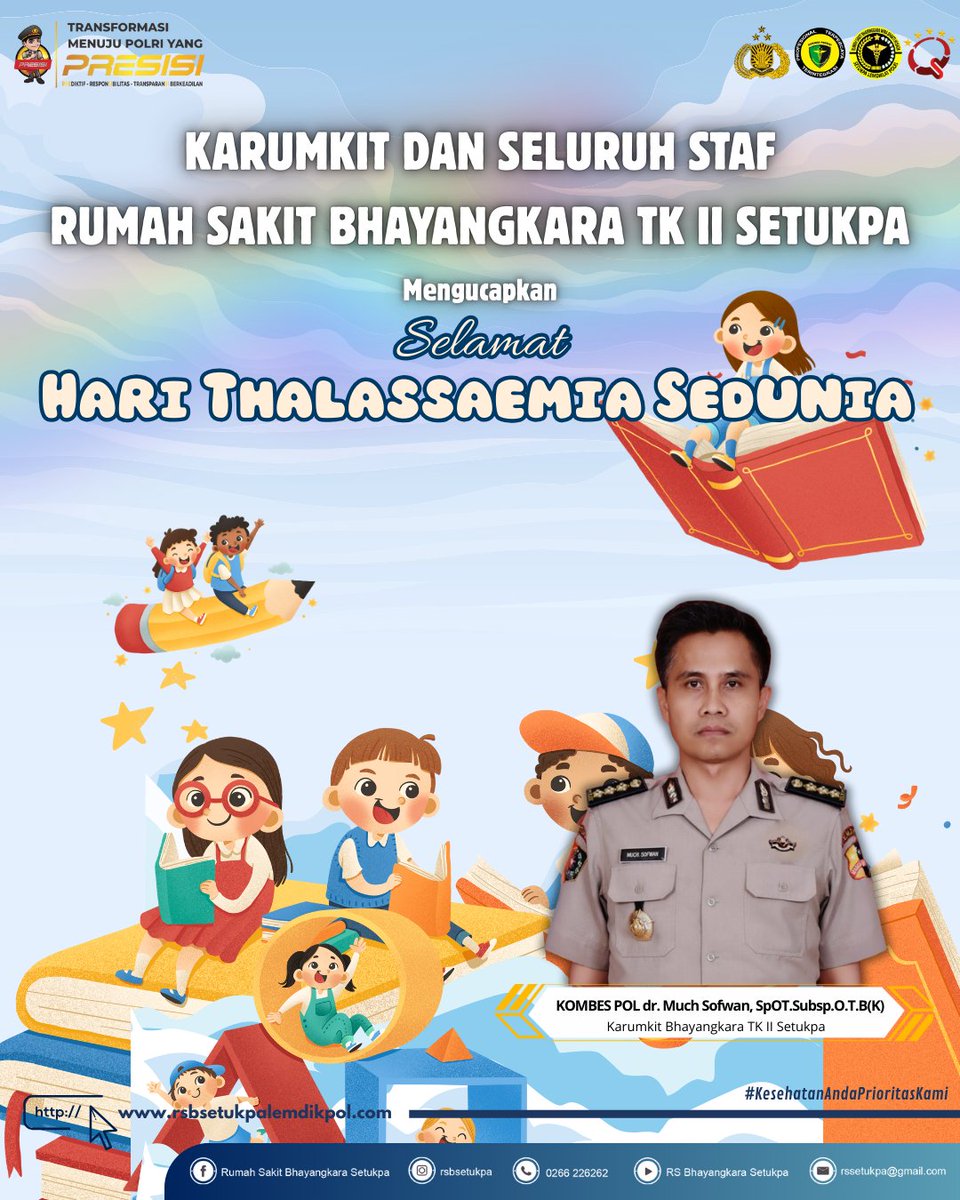 RSB_Setukpa's tweet photo. 🩸 Hari Thalassaemia Sedunia – 8 Mei 2025
Mari kita tingkatkan kesadaran akan thalassaemia, kelainan darah genetik yang membutuhkan perhatian dan empati kita. Dengan edukasi dan deteksi dini, kita bisa mencegah penularan dan memberikan harapan hidup yang lebih baik. https://t.co/cvH3C8sdM4