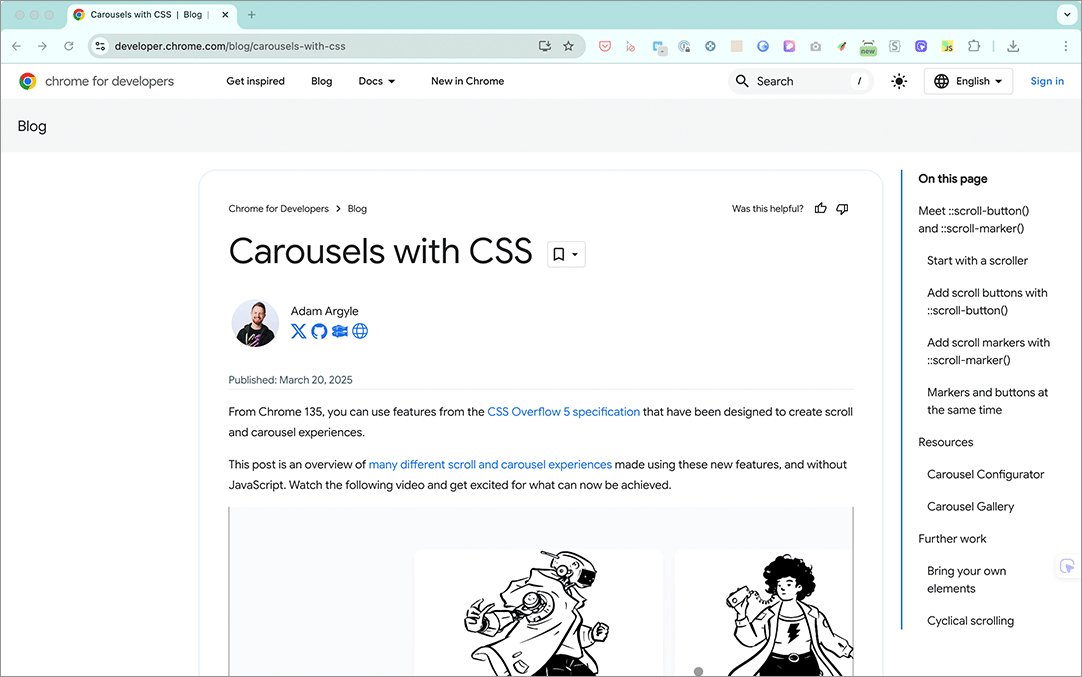 colisscom's tweet photo. カルーセルはもうCSSだけで実装できる！
疑似要素::scroll-button()と::scroll-marker()の使い方を解説

https://t.co/16K95ela6R https://t.co/QyXQmw8p8p