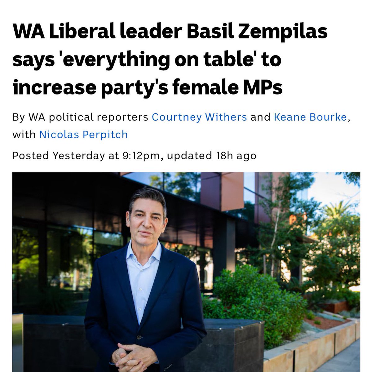 Here’s some tips for WA Liberals 👇

Nothing says ‘supporting women’ like replacing Libby Mettam as Opposition Leader - despite her decade of experience - with a first-time MP.

And undermining her in the lead up to the election by mysterious secret polling. 

And don’t close