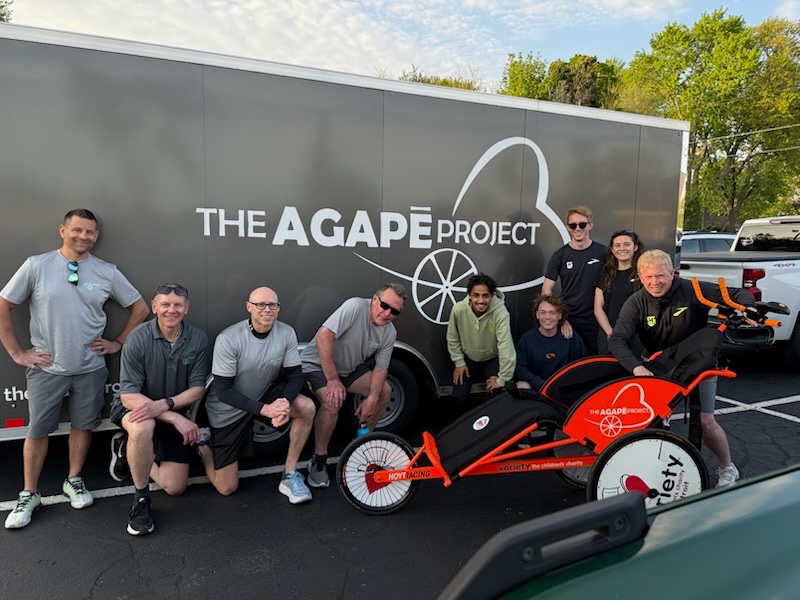 The first Wednesday of the month 
<a href="/HansonsRunShop/">Hansons Running Shop</a>
 helps a local charity. We host a timed 5k with proceeds and donations going to that charity. This months recipient The Agape Project purchases chairs and provides racers to push disabled folks that have never been in a race.