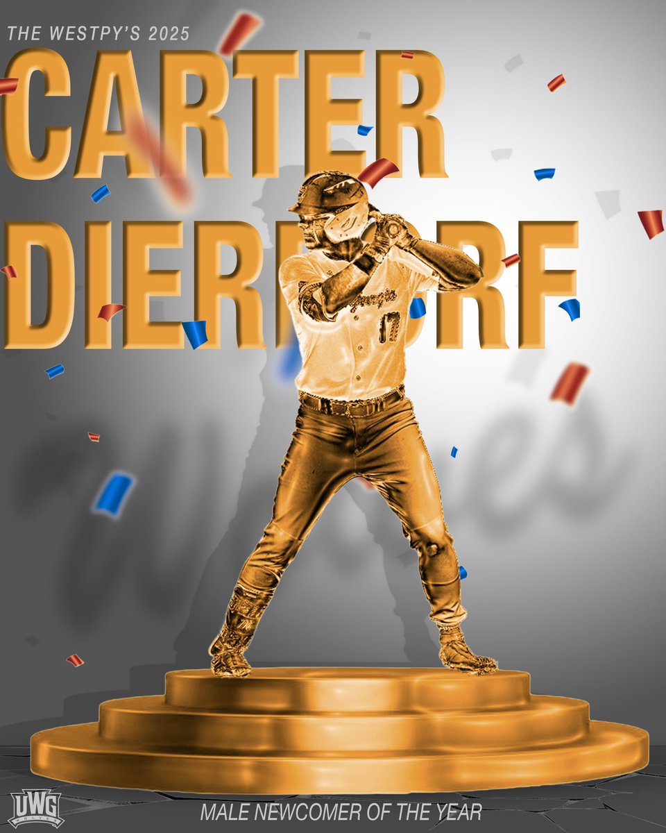 West Georgia Wolves (@uwgathletics) on Twitter photo He hits bombs. 💣 Enough said.
Your Male Newcomer of the Year is <a href="/CarterDierdorf/">Carter Dierdorf</a> ‼️
#WeAreOne He hits bombs. 💣 Enough said.
Your Male Newcomer of the Year is <a href="/CarterDierdorf/">Carter Dierdorf</a> ‼️
#WeAreOne