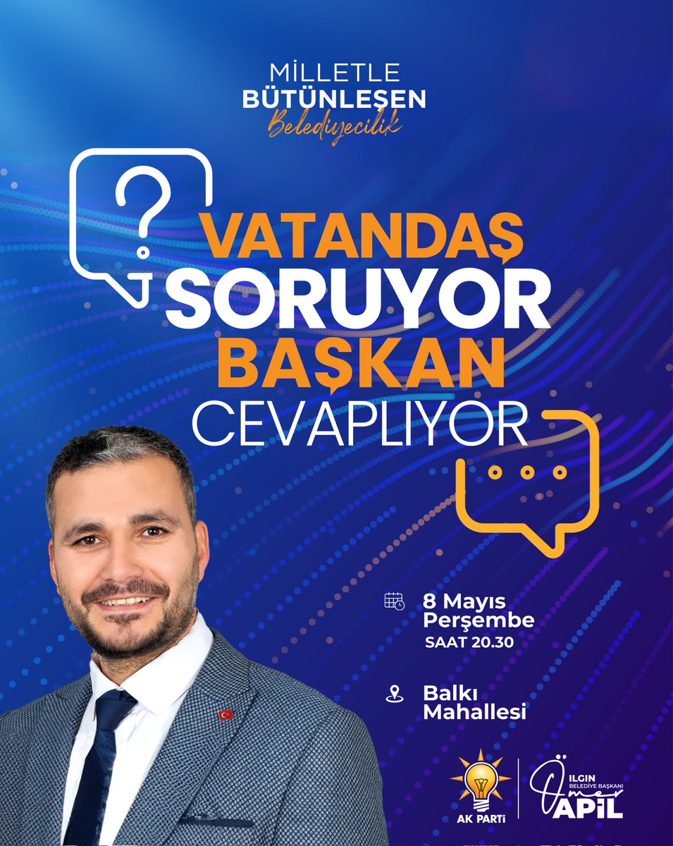 “Vatandaş Soruyor, Başkan Cevaplıyor” programlarımız devam ediyor.

Şeffaf, katılımcı ve milletle bütünleşen belediyecilik anlayışımızla birlik ve beraberlik içerisinde çalışıyoruz.

🗓️ 8 Mayıs Perşembe
⏰ 20.30
📌 Balkı Mahallesi

#VatandaşSoruyorBaşkanCevaplıyor