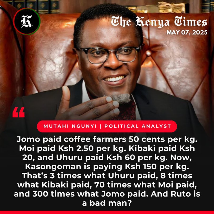 In my second year, My actuarial mathematics lecturer Mr. Mumo Kitati taught me a concept called Time Value of Money. It’s the reason we calculate things like Net Present Value (NPV) because Sh150 today isn’t the same as Sh150 in 1965.

So when Mutahi Ngunyi compares prices across
