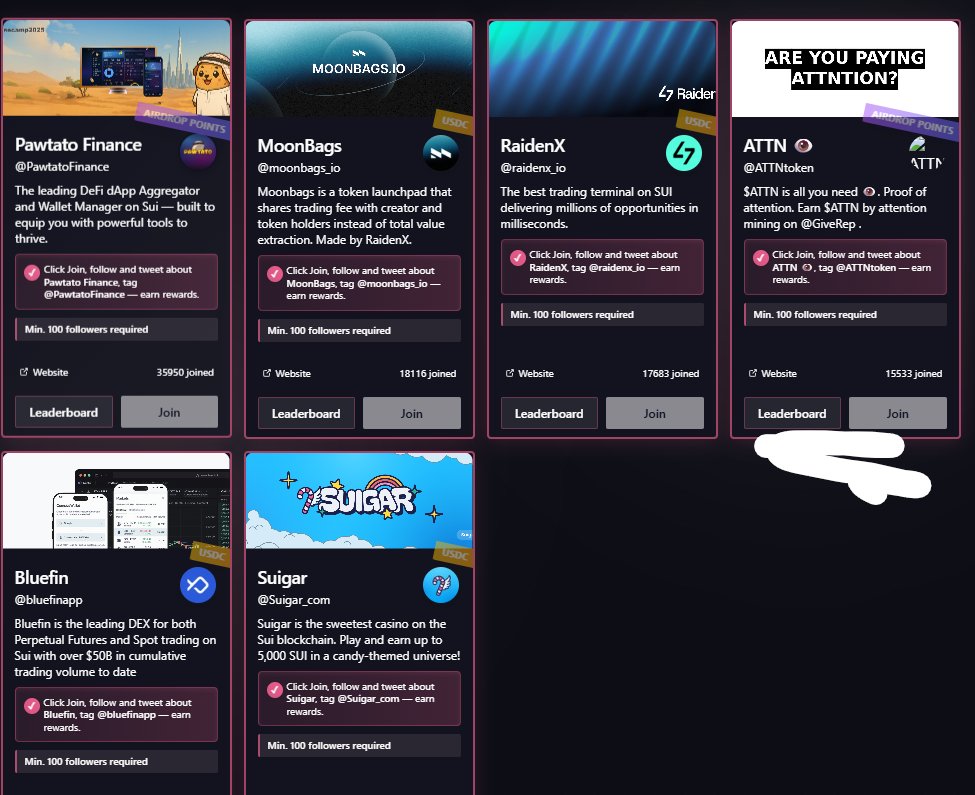 Bu GiveRep ciddi mi?! 

🪂<a href="/GiveRep/">GiveRep</a>'deki proje sayısı tekrar 6'ya çıktı!

🚨 ikadotxyz ve <a href="/ATTNtoken/">Attention 👁️</a>, GiveRep'deki projelerden ayrılmıştı. ATTNtoken tekrar loyalty kısmında gözükmeye başladı.

✅ Airdrop puanı verenler: <a href="/PawtatoFinance/">Pawtato Finance | Sui</a> ve <a href="/ATTNtoken/">Attention 👁️</a> 

✅ $USDC dağıtanlar: