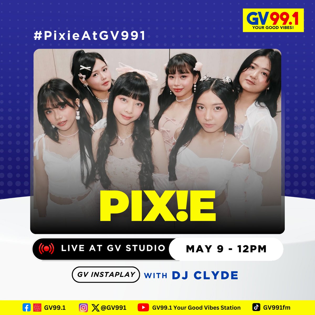 GV991's tweet image. The perfect morning view is here! Have some freshly brewed 'Iced Coffee' with the young and cutesy P-Pop group @pixieofficialph! 

Together with our responsible chismosa, DJ Clyde— catch them this Friday, 12NN on GV99.1!

#PixieAtGV991 #PPOP #Pixie
#GV991 #YourGoodVibes