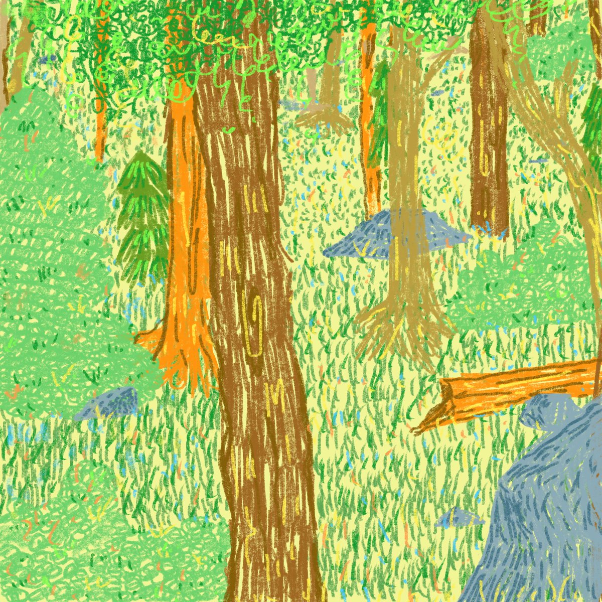 ameriKk_'s tweet image. Dibujito para mi portafolio porque deseo con todas mis fuerzas ilustrar un cuento infantil 
#procreateart #ilustration #portfolio #draw #forest #FairyTail #procreate #green