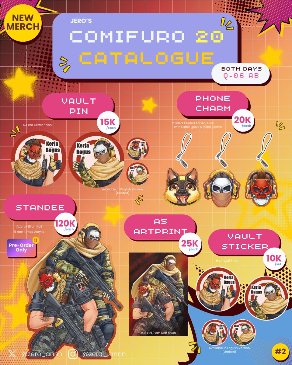 zero_annn's tweet photo. ✨Pre-Order CFXX Batch 2 + GIVE AWAY✨
📍Booth: Bebek Sambel Ijo (Q-06 ab)
🎮Fandom: Call of Duty,  Deadpool and Wolverine
🗓️ Open from May 8 to May 14

📦PickUp Order: https://t.co/vZUrtEWb1U 
📭Mail Order: https://t.co/4YacqWqwuD

#Comifuroxx #cfxx #cfxxcatalogue https://t.co/dbcbmpt3pD