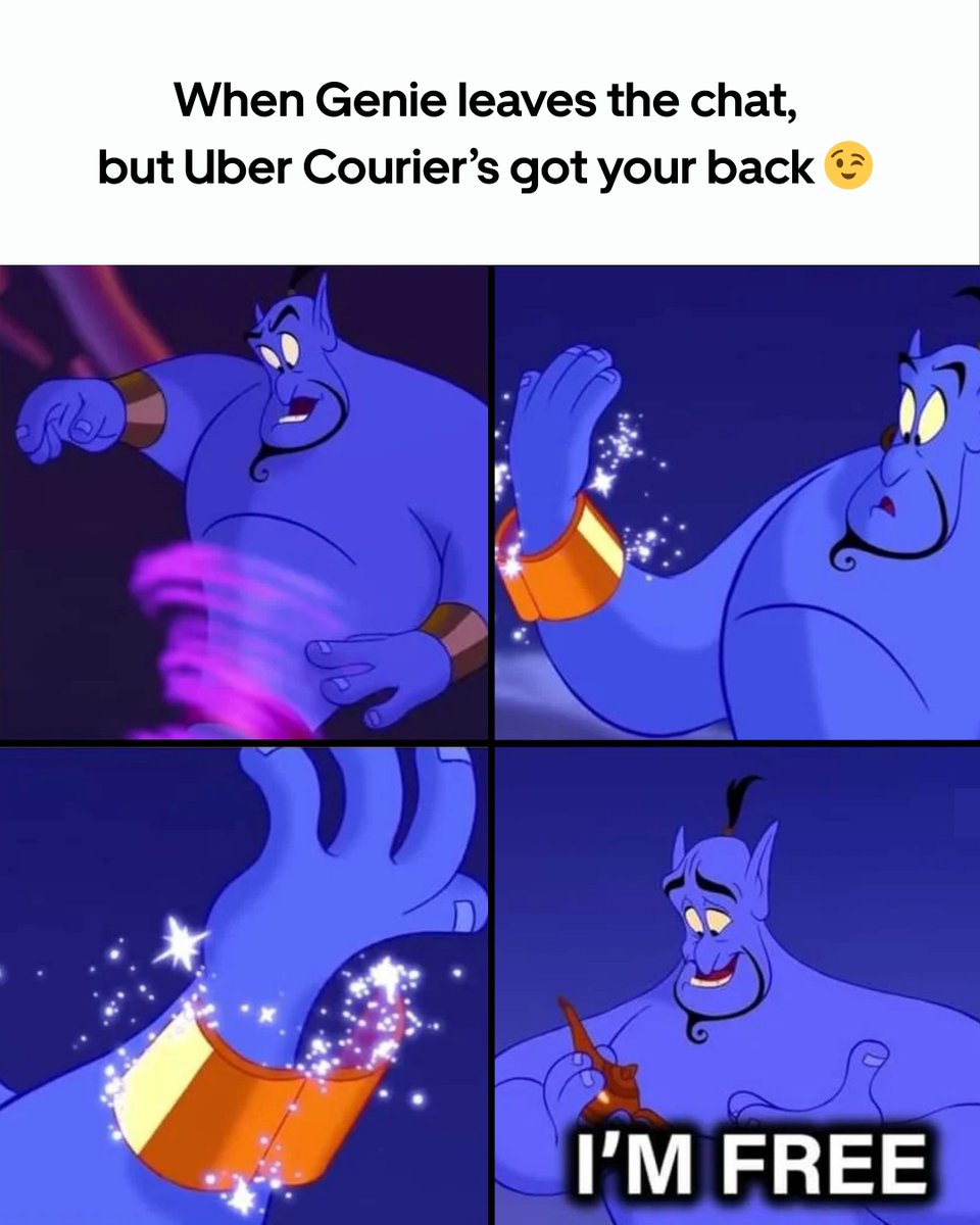 No Genie, No Problem.
The magic is still alive with #UberCourier📦😉