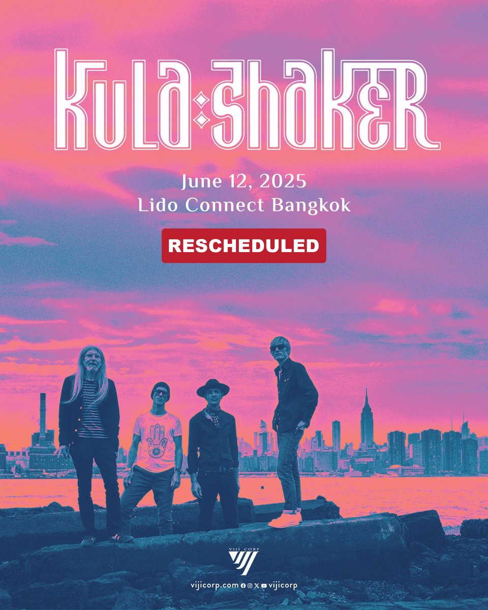 To our fans in South Korea &amp; Thailand — we’re sorry to announce our sold-out June show is being rescheduled due to unexpected crew issues. Your support has meant everything. We hope to return in 2026 to celebrate K’s 30th anniversary.

Love, Kula Shaker