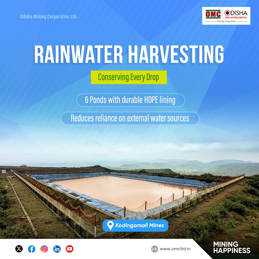 odisha_mining's tweet photo. #Conserving_Every_Drop
At #Kodingamali Mines, six rainwater harvesting ponds have been constructed to capture & store rainwater effectively. These structures help reduce dependence on external water sources, promoting self-sufficiency and conservation.
#WaterConservation https://t.co/X8S3P3zSVb