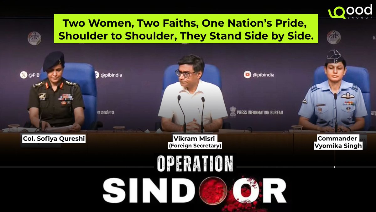 Against terror’s darkness,
The courage shines bright. 
For justice and harmony,
We lead the fight. 

The 2 women (1 Muslim, and 1 Hindu) powerfully show that India’s fight is against terror, not any religion.

#UnityInDiversity #OperationSindoor #IndiaAgainstTerrorism #JaiHind