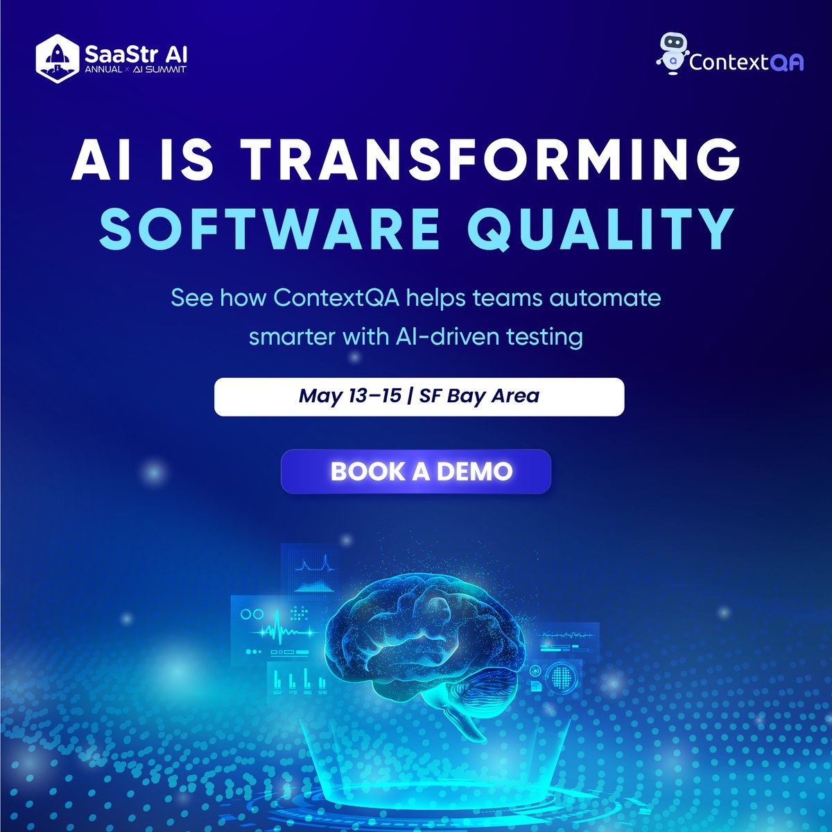 ContextQa's tweet image. AI is transforming testing.💡
From intelligent test design to #visualregression & #bugdetection — #ContextQA helps teams build better software faster.
📍 Meet us at #SaaStr2025 (May 13–15, SF Bay)
🔹 calendly.com/barotdeep/30mi…
🔹 contextqa.com
#SoftwareQuality