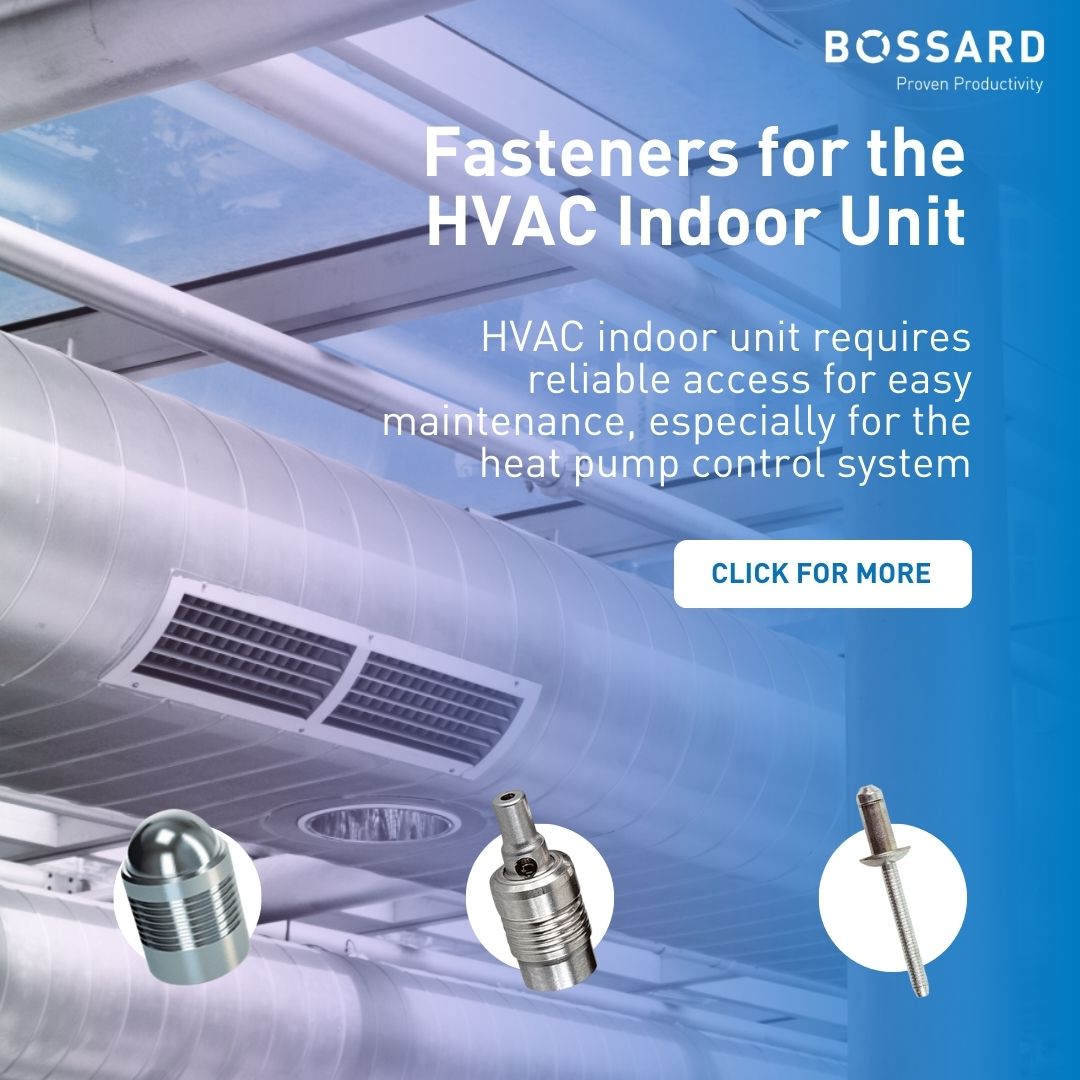 BossardGroup's tweet image. #HVAC indoor units
We offer reliable #FasteningSolutions for various applications in and around the indoor unit:
🔷 Blind Rivets
🔷 Speed Rivets
🔷 Check Valves
🔷 Sealing Technology
Learn more about our fasteners for your HVAC systems: buff.ly/tdR9VMs