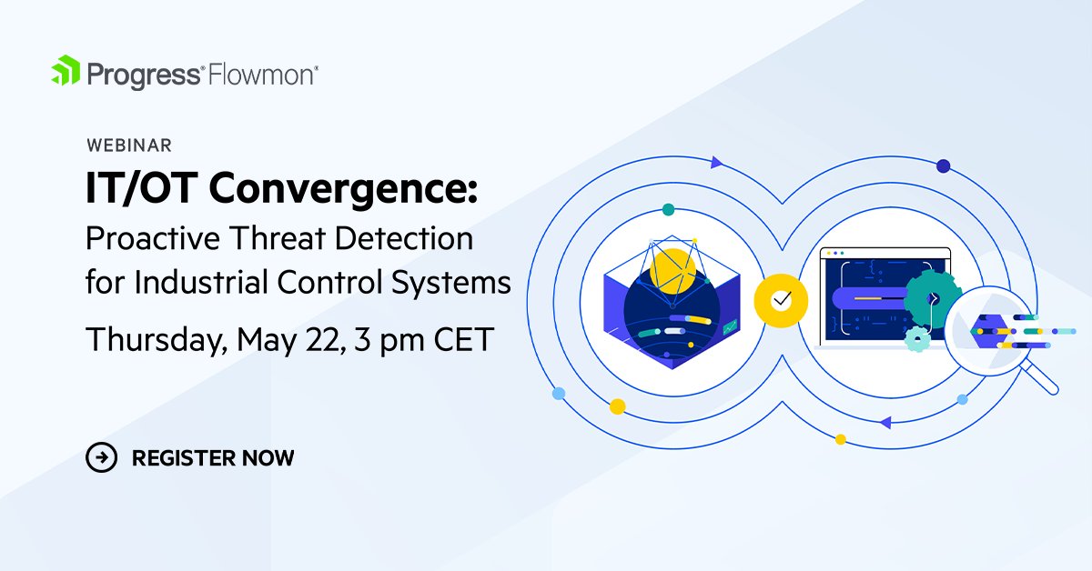 FlowmonNet's tweet image. Join us for an expert-led webinar:
IT/OT Convergence: Proactive Threat Detection for Industrial Control Systems
Understand the key differences between IT and OT and how to improve critical infrastructure defenses from rising cyberthreats.
prgress.co/42NBfOh