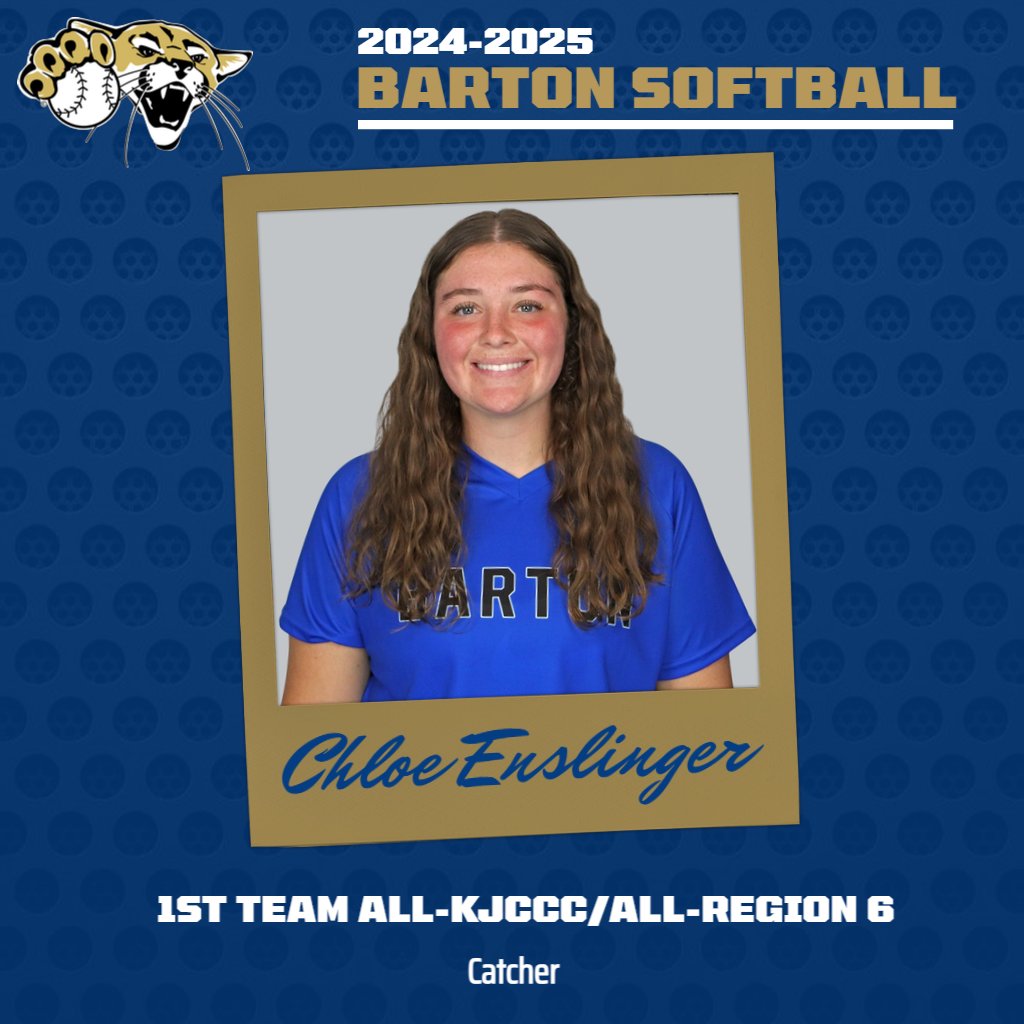 Softball All-KJCCC/Region 6 Awards

Congratulations to catcher Chloe Enslinger - 1st Team

Enslinger hit .441 (10th highest in season), 18 HR's (4th most in season), (10) 2B's, 65 RBI's (5th most in season), 14 BB's

- Career Impacts
2nd most HR's (29)
2nd most RBI's (125)
5th