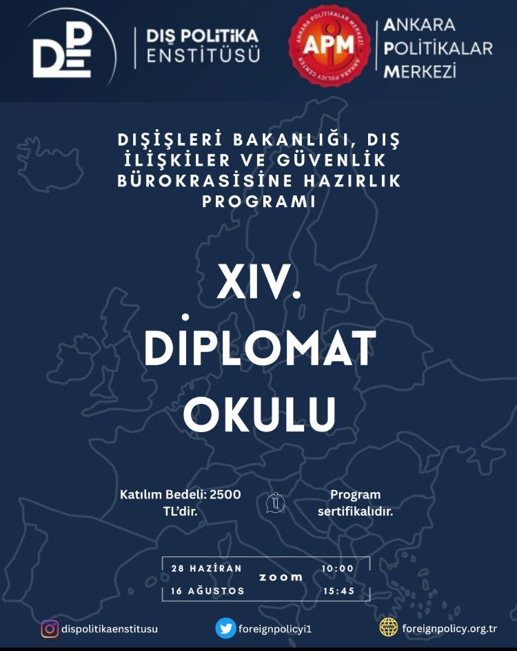 Ankara Politikalar Merkezi (@apmorgtr) on Twitter photo 📣 Ankara Politikalar Merkezi ve Dış Politika Enstitüsü’nün ortaklaşa düzenledikleri "Dışişleri Bakanlığı, Dış İlişkiler ve Güvenlik Bürokrasine Hazırlık Programı: XIV. Diplomat Okulu" programı kayıtları başlamıştır. <a href="/foreignpolicyi1/">Dış Politika Enstitüsü/Foreign Policy Institute</a>
Kayıt ⤵️
docs.google.com/forms/d/e/1FAI… 📣 Ankara Politikalar Merkezi ve Dış Politika Enstitüsü’nün ortaklaşa düzenledikleri "Dışişleri Bakanlığı, Dış İlişkiler ve Güvenlik Bürokrasine Hazırlık Programı: XIV. Diplomat Okulu" programı kayıtları başlamıştır. <a href="/foreignpolicyi1/">Dış Politika Enstitüsü/Foreign Policy Institute</a>
Kayıt ⤵️
docs.google.com/forms/d/e/1FAI…