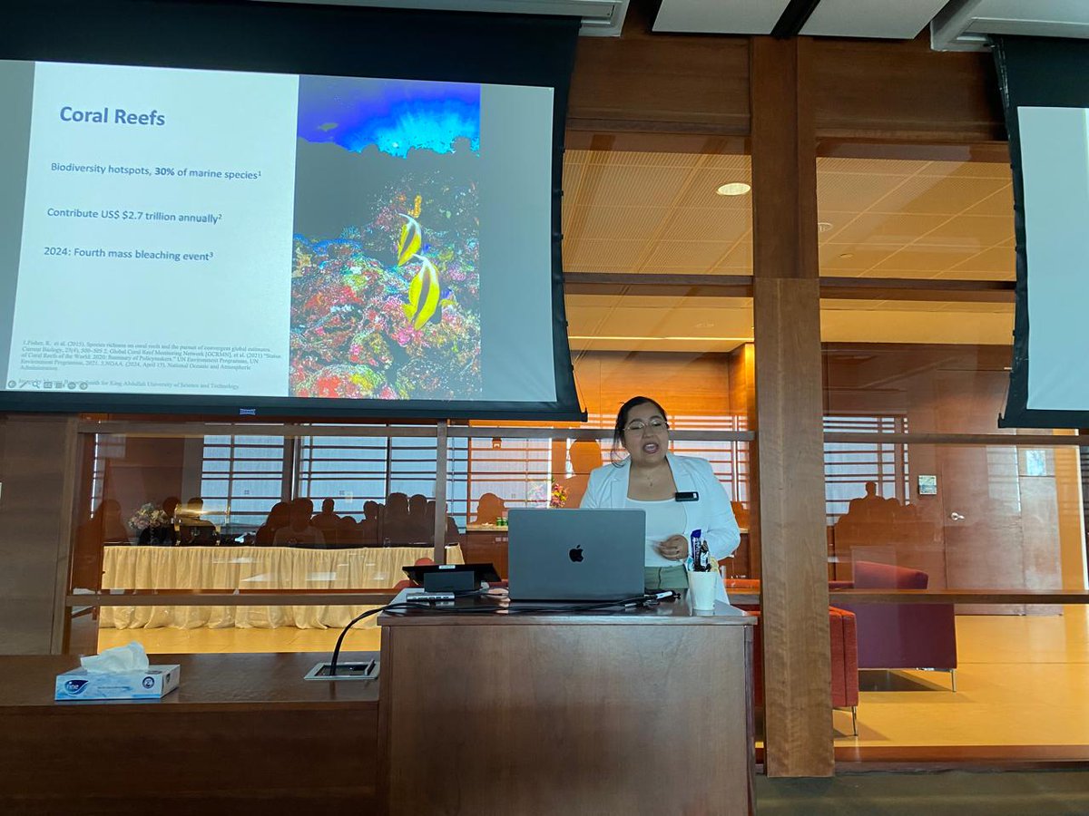 Huge congrats to Alexandra Rodriguez Cardenas for defending her MSc at KAUST! Her thesis on polydopamine-coated nanowires to tag &amp; track coral microbes is a major step for marine bionanotech. From Mexico to the Red Sea—brilliant work on coral restoration!
