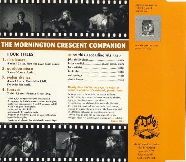Happy 30th anniversary to “The Mornington Crescent Companion” by My Life Story.

Who owns a copy of this limited edition acoustic single/EP?