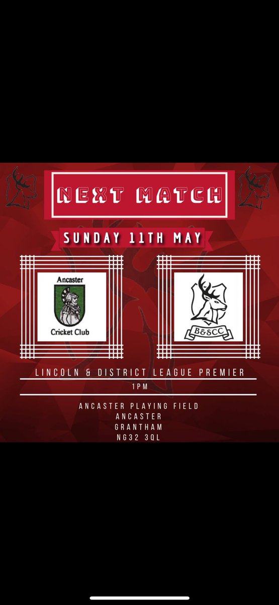 It’s Derby weekend

The stags take on ours neighbours Ancaster Cricket Club this Sunday.  forecast is set to be a good one ☀️
