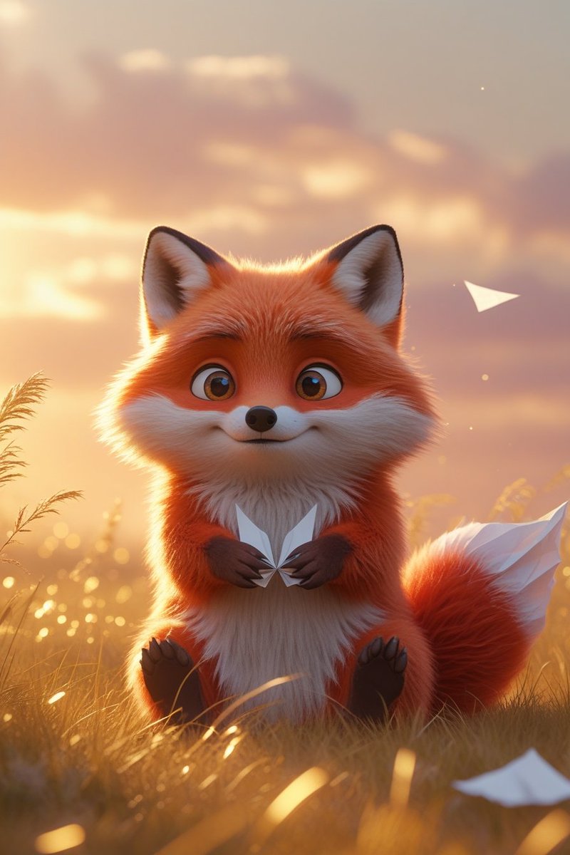 Good morning! 🌞 Let your day be as bright and playful as this little fox with dreams ready to take flight🦋