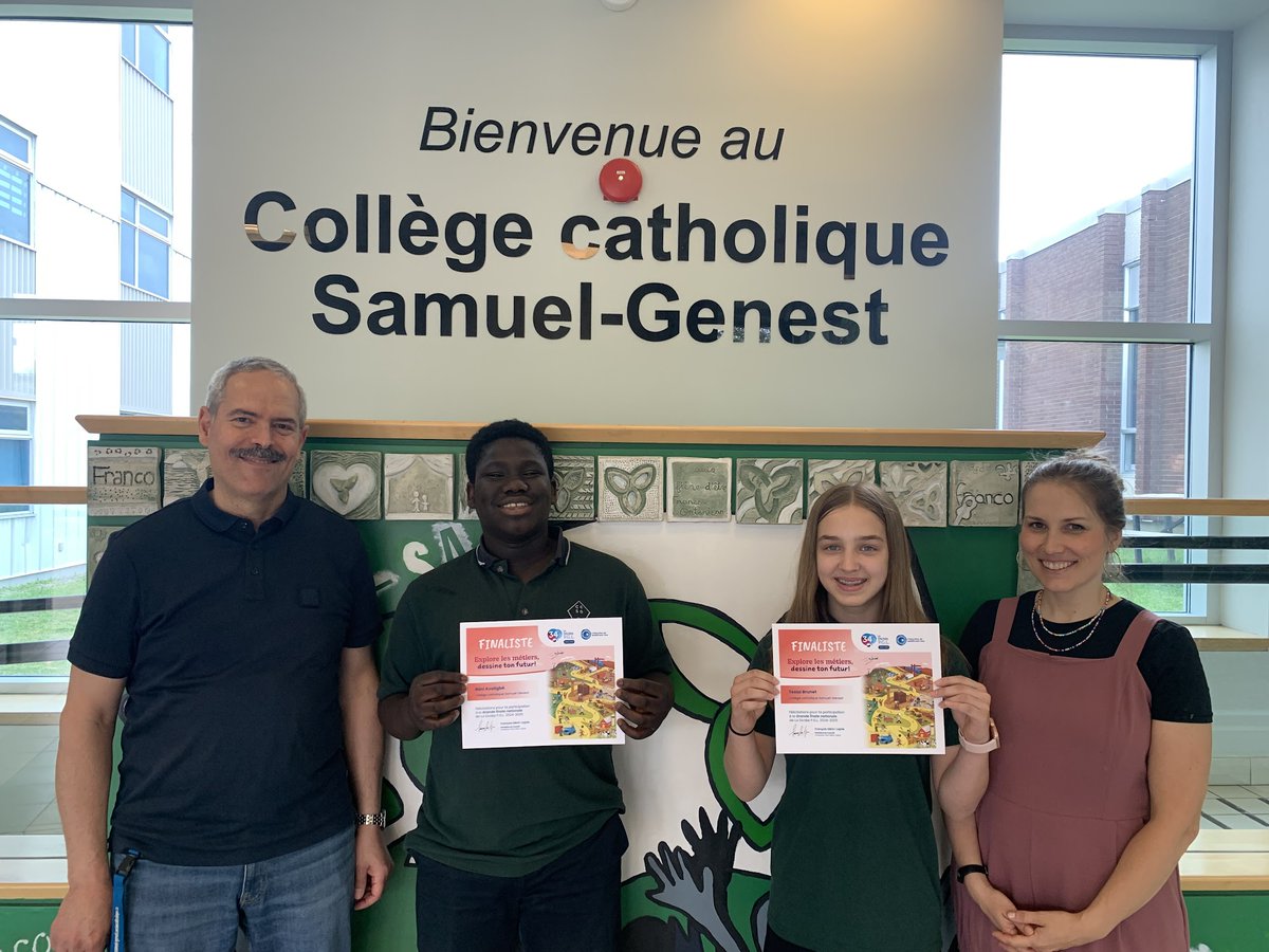 Deux Lasers, Tessa Brunet et Béni Avaligbé, ont brillamment représenté notre école lors de la Grande finale nationale de La Dictée P.G.L. Tessa, élève de 7e année, a remporté la 1re place 🥇 et se dirige maintenant au concours international de la dictée PGL👏 BRAVO !