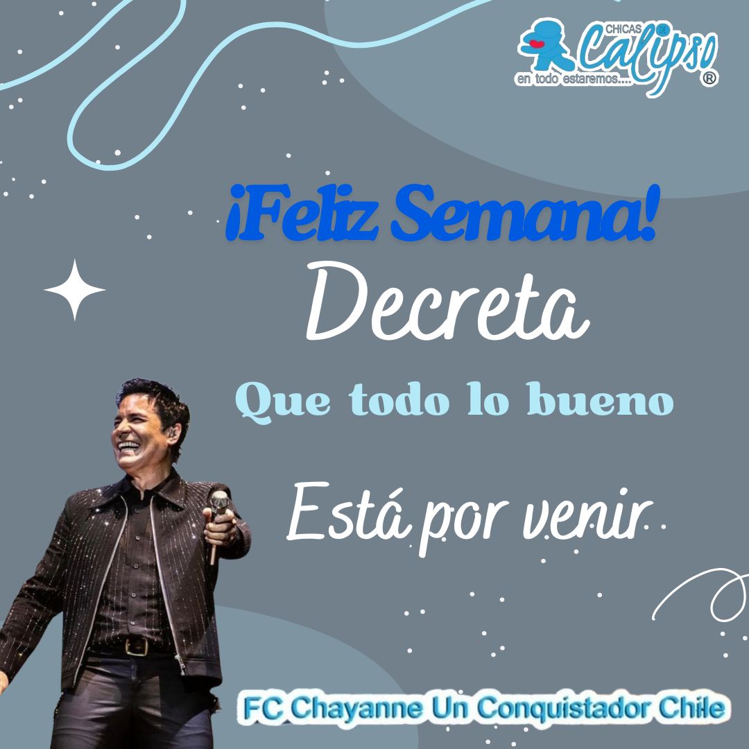 Hola <a href="/MaJesusMS/">María Jesús Muñoz</a> hoy las  <a href="/CHICASDECALIPSO/">Fans Club Chicas de Calipso 🇨🇱</a> te enviamos un fuerte abrazo, esperamos que tu semana vaya excelente, cariños