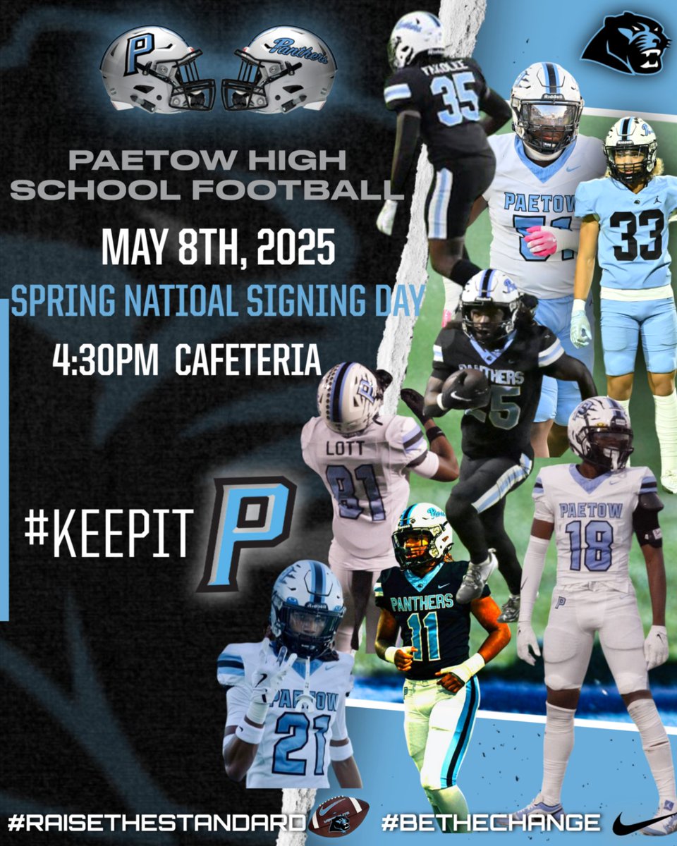 Paetow Football (@paetowfootball) on Twitter photo Come out tomorrow afternoon May 8th <a href="/PaetowHS/">Paetow High School</a>
and congratulate these signees!!
<a href="/coachdhicks/">Coach Hicks</a> <a href="/katyisd/">Katy ISD</a> <a href="/KatyISDAthletic/">Katy ISD Athletics</a> <a href="/PaetowPress/">Paetow_Press</a> <a href="/PaetowHS_ABC/">PaetowAthleticBooster</a> Come out tomorrow afternoon May 8th <a href="/PaetowHS/">Paetow High School</a>
and congratulate these signees!!
<a href="/coachdhicks/">Coach Hicks</a> <a href="/katyisd/">Katy ISD</a> <a href="/KatyISDAthletic/">Katy ISD Athletics</a> <a href="/PaetowPress/">Paetow_Press</a> <a href="/PaetowHS_ABC/">PaetowAthleticBooster</a>