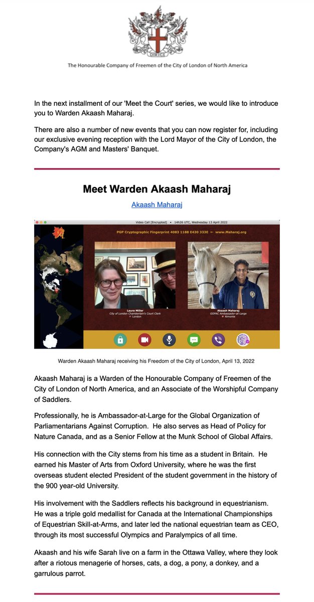 I thank the North American association of Freemen of the City of London, for including me in its "Meet the Court" series.

Originally, Freedom of the City embodied the right of mediaeval Londoners to live and work beyond the power of feudal lords.  Today, it binds together people